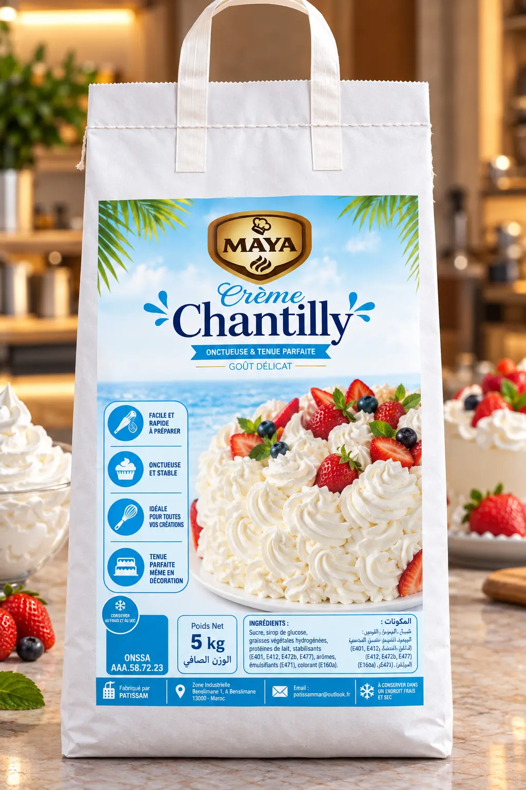 Préparation pour crème Chantilly